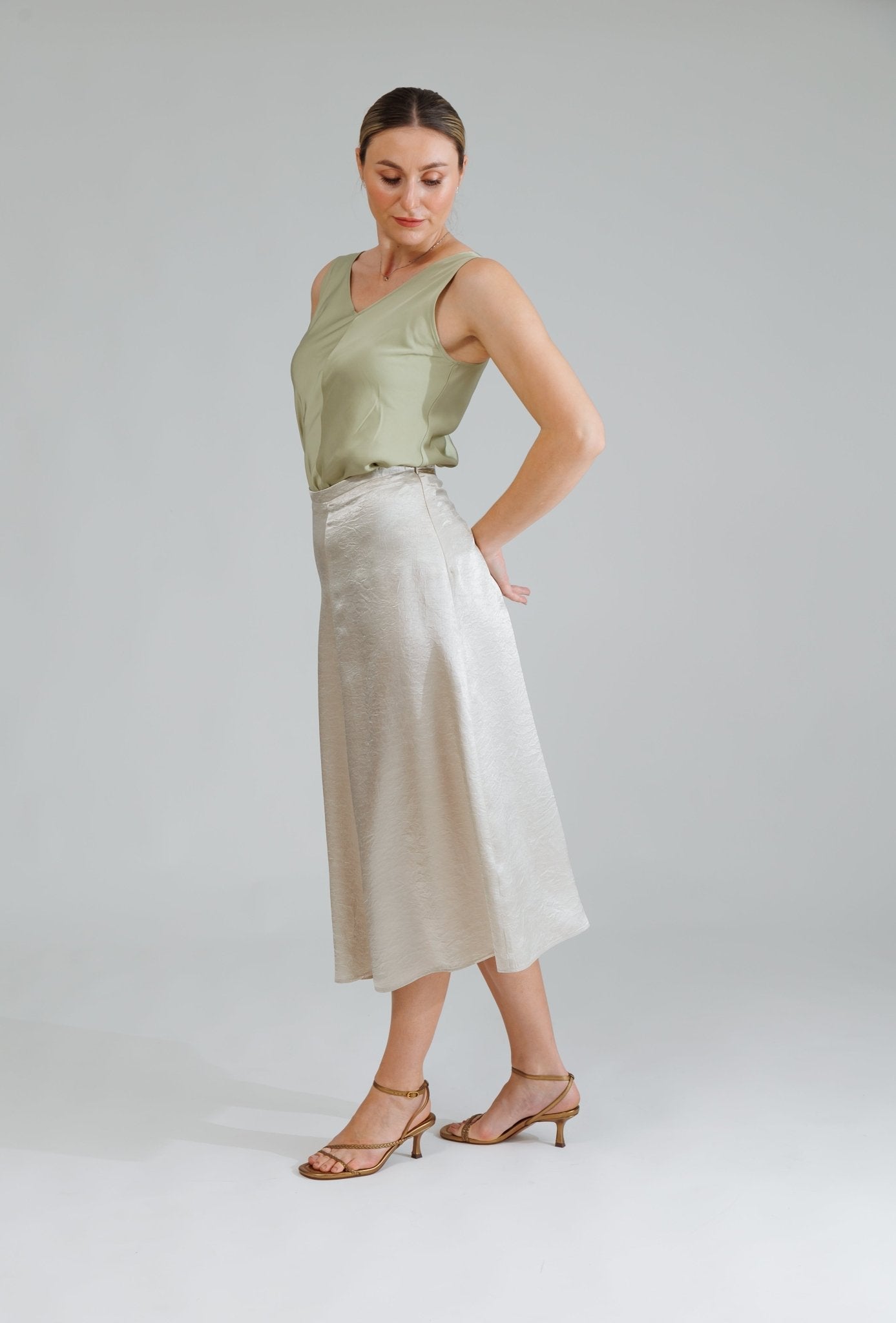 NATI SKIRT IN SILVER SNOW - interlue